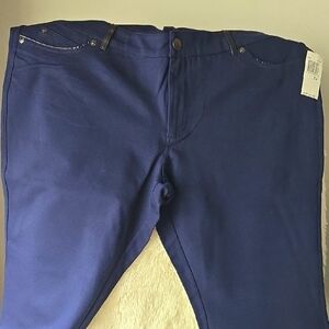 Seven7 Luxe New Navy Stretch Denim Pants Women Plus Size 22